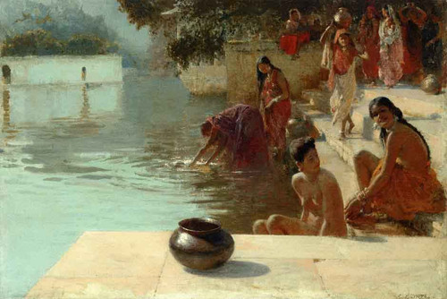 Woman's Bathing Place I Oodeypore, India By Edwin Lord Weeks