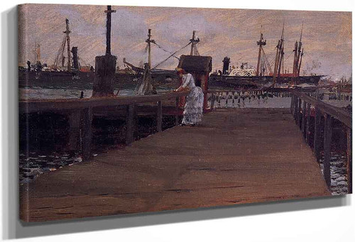 Woman On A Dock By William Merritt Chase