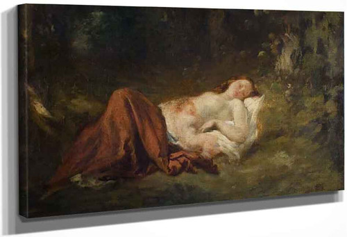 Woman Sleeping By Narcisse Diaz De La Pena By Narcisse Diaz De La Pena