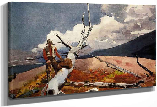 Woodsman And Fallen Tree By Winslow Homer