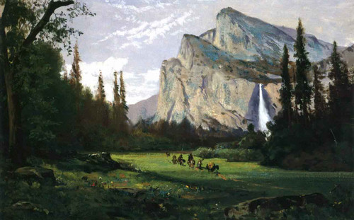 Yosemite Valley With Bridal Veil Falls By William Keith Yosemite Valley With Bridal Veil Falls By William Keith