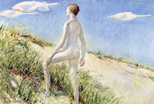Young Apollo And The Flying Swans By Frederick Childe Hassam Young Apollo And The Flying Swans By Frederick Childe Hassam