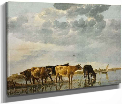 Cows In A River By Aelbert Cuyp By Aelbert Cuyp