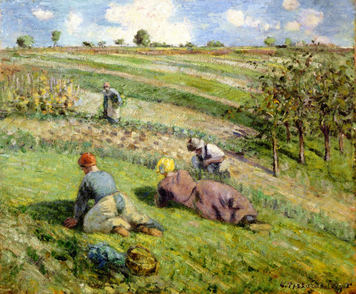 Cultivators In The Fields, Pontoise By Camille Pissarro By Camille Pissarro