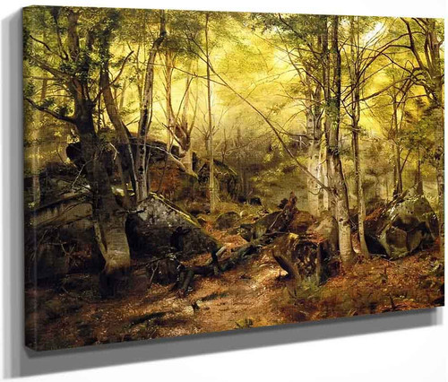 Deerhunter In The Woods By John George Brown By John George Brown