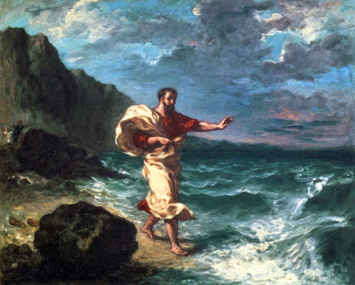 Demosthenes Declaiming By The Seashore By Eugene Delacroix By Eugene Delacroix