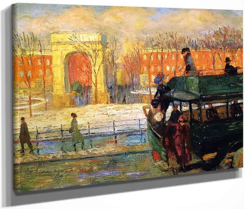 Descending From The Bus By William James Glackens  By William James Glackens