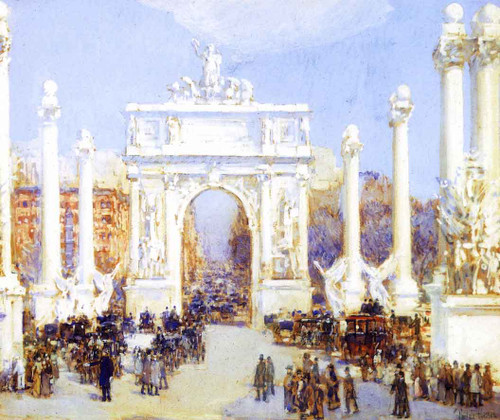 Dewey's Arch By Frederick Childe Hassam  By Frederick Childe Hassam