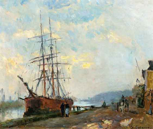 Dieppedalle, Three Master At Quay By Albert Lebourg By Albert Lebourg