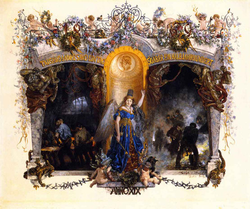 Diploma For The Fiftieth Anniversary Of The Heckmann Factory By Adolph Von Menzel By Adolph Von Menzel