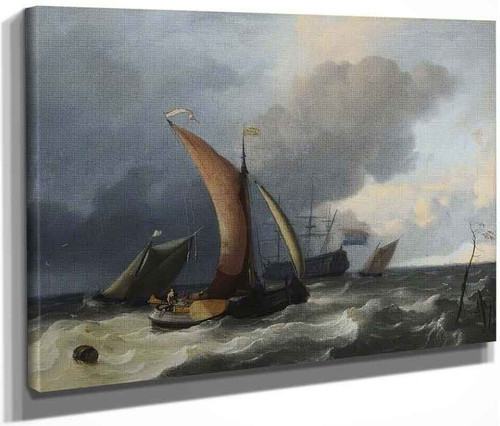Dutch Sailing Boats In A Rough Sea By Ludolf Bakhuizen, Aka Ludolf Backhuysen By Ludolf Bakhuizen