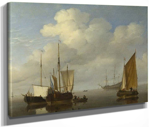 Dutch Ships In A Calm By Willem Van De Velde The Younger