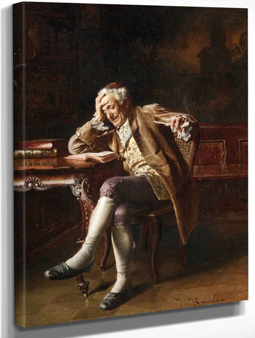 An Old Man Reading By Johann Hamza