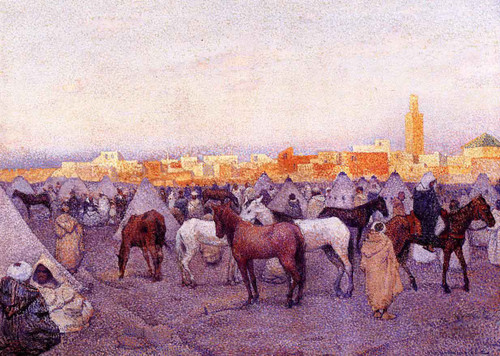 Encampment Near A Moroccan Village By Theo Van Rysselberghe