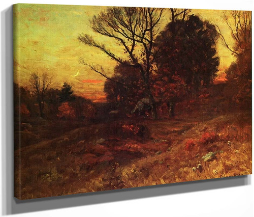 Fall At Dusk, Forest Interior By John Joseph Enneking