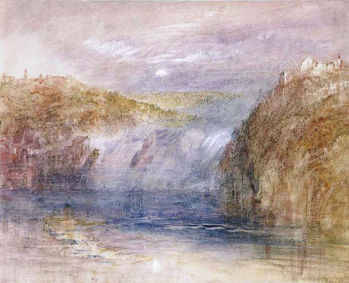 Falls Of The Rhine At Schaffhausen, Moonlight By Joseph Mallord William Turner