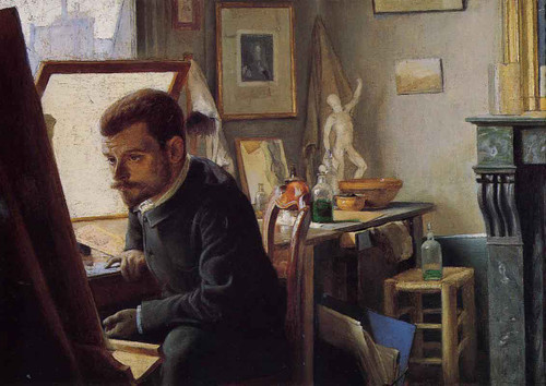 Felix Jasinski In His Printmaking Studio By Felix Vallotton