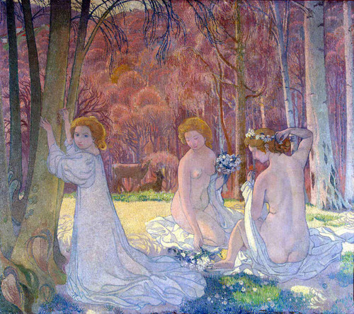 Figures In A Spring Landscape By Maurice Denis By Maurice Denis