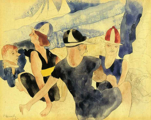 Figures On Beach Gloucester By Charles Demuth By Charles Demuth