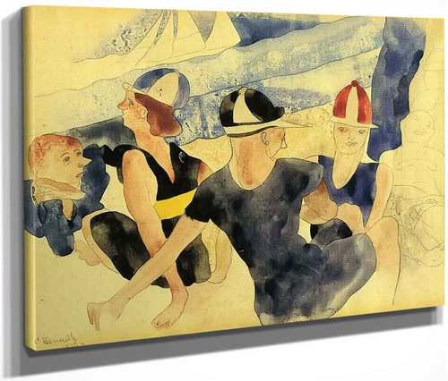 Figures On Beach Gloucester By Charles Demuth By Charles Demuth