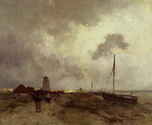 Fisherfolk Returning Home By Johan Hendrik Weissenbruch
