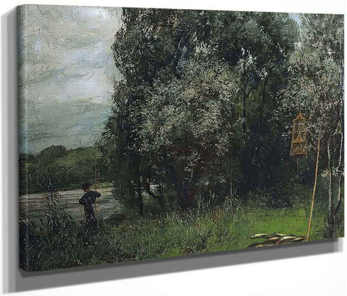 Fisherman On The Rhyne By Hans Thoma Fisherman On The Rhyne By Hans Thoma