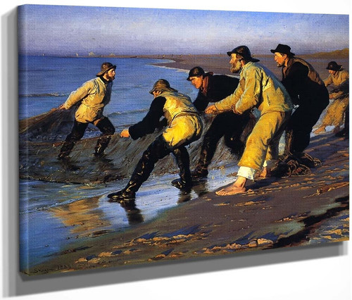 Fishermen Hauling The Net On Skagen's North Beach By Peder Severin Kroyer