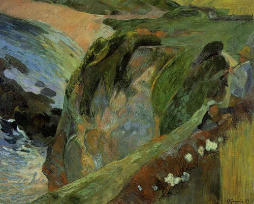 Flutist On The Cliffs By Paul Gauguin  By Paul Gauguin