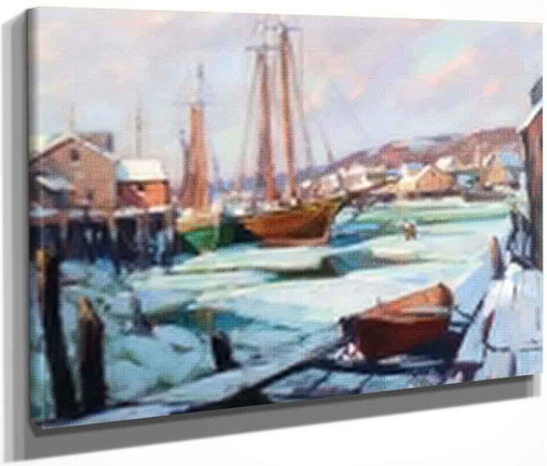 Frozen Gloucester Harbor, Smith Cove By Emile Albert Gruppe