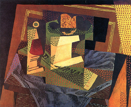 Fruit Dish On A Tablecloth By Juan Gris