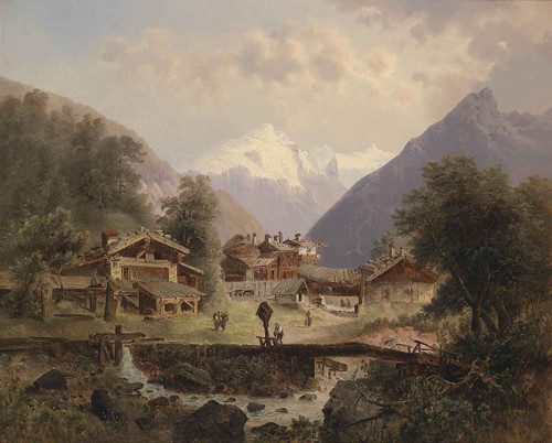 Gebirgsdorf By Emil Barbarini  By Emil Barbarini