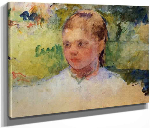 Girl's Head Green Background By Mary Cassatt By Mary Cassatt Girl's Head Green Background By Mary Cassatt By Mary Cassatt
