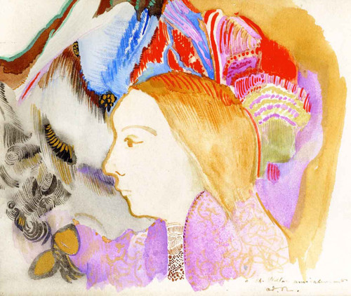 Girl And Flowers By Odilon Redon By Odilon Redon