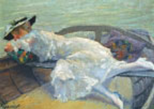 Girl In A Boat By Edward Cucuel By Edward Cucuel