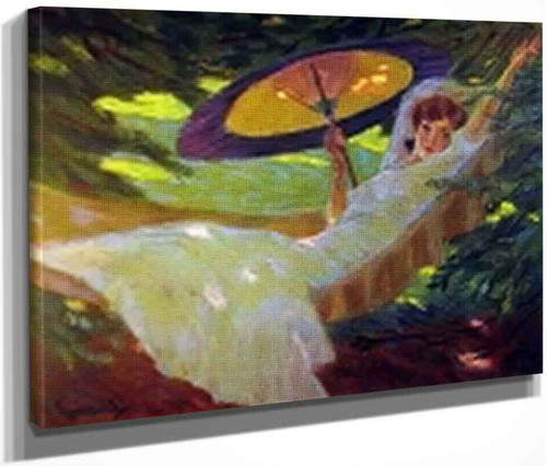 Girl In The Hammock By Edward Cucuel By Edward Cucuel