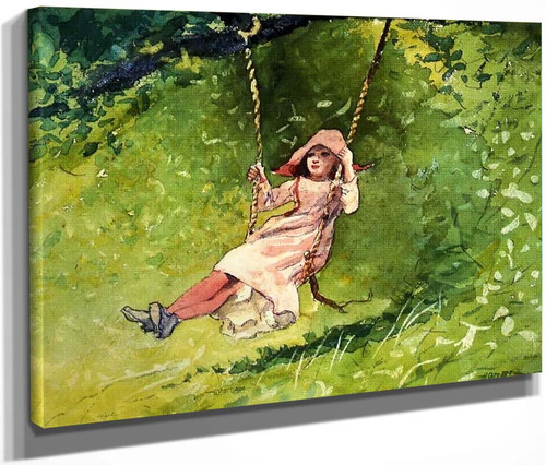 Girl On A Swing By Winslow Homer