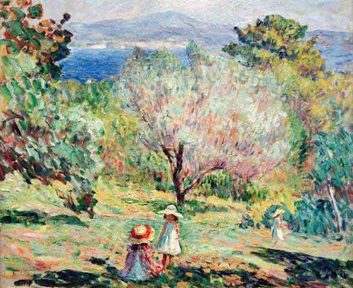 Girls In A Mediterranean Landscape By Henri Lebasque By Henri Lebasque