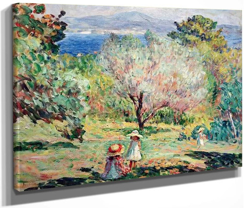 Girls In A Mediterranean Landscape By Henri Lebasque By Henri Lebasque