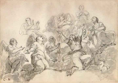 Group Of Angels, After The Triumph Of The Cross By Lanfranco By Charles Joseph Natoire By Charles Joseph Natoire