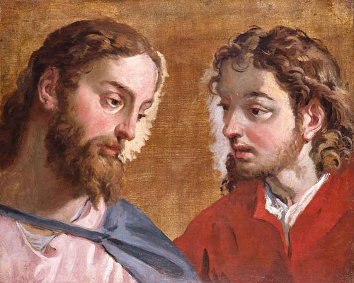 Head Of Christ And An Apostle Saint John By Sebastiano Ricci Head Of Christ And An Apostle Saint John By Sebastiano Ricci