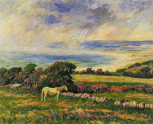 Horse In A Meadow By Henri Moret By Henri Moret Horse In A Meadow By Henri Moret By Henri Moret