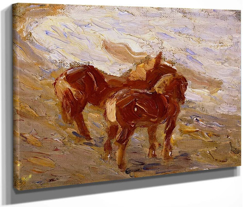 Horses By The Sea By Franz Marc By Franz Marc