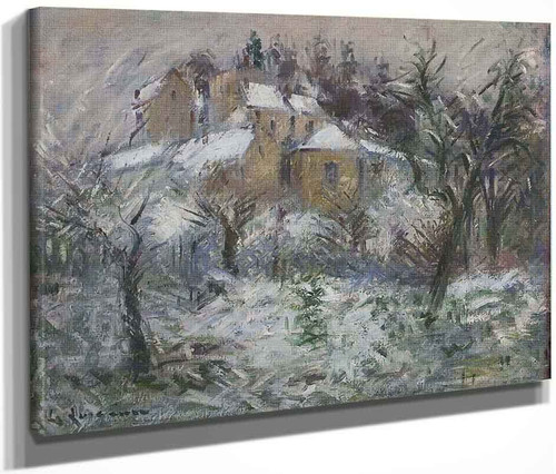 House In Pontoise In Snow By Gustave Loiseau By Gustave Loiseau