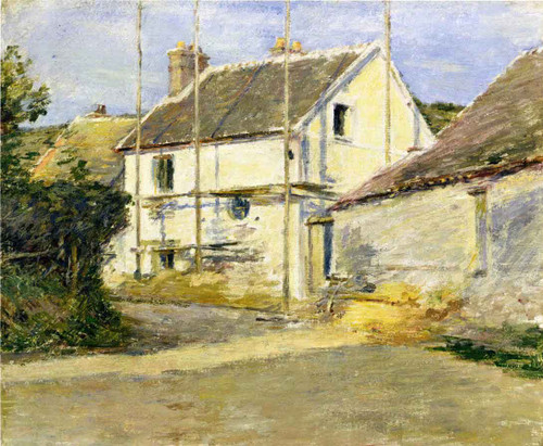 House With Scaffolding By Theodore Robinson