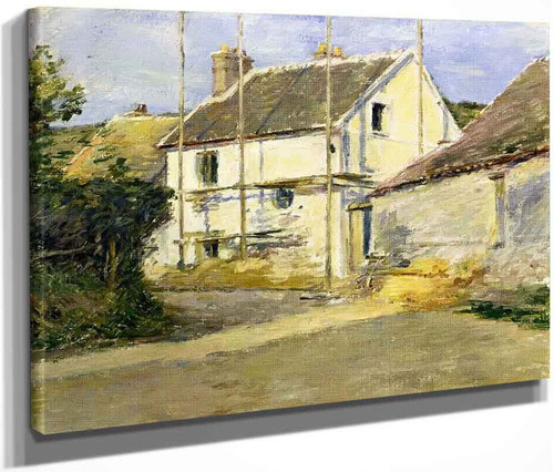 House With Scaffolding By Theodore Robinson