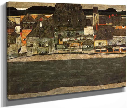 Houses By The River Ii By Egon Schiele By Egon Schiele