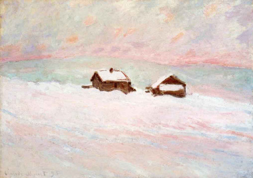 Houses In The Snow, Norway By Claude Oscar Monet