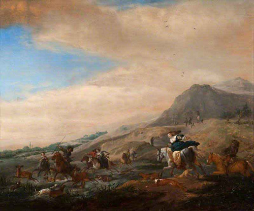 Hunting The Stag By Philips Wouwerman Dutch 1619 1668