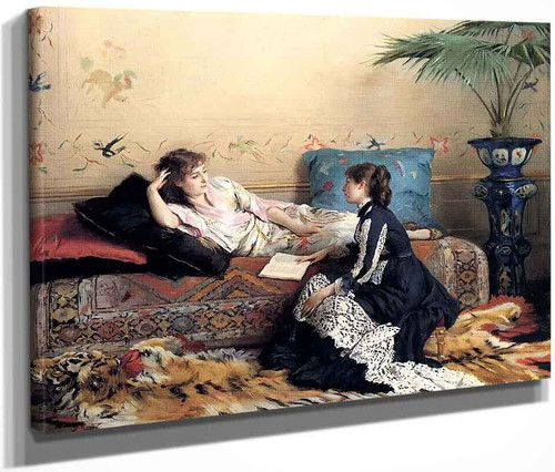 Idle Moments By Gustave Leonard De Jonghe By Gustave Leonard De Jonghe