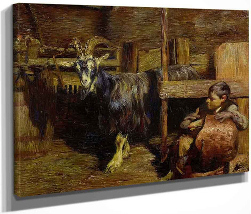 In The Goat Barn By Giovanni Giacometti By Giovanni Giacometti